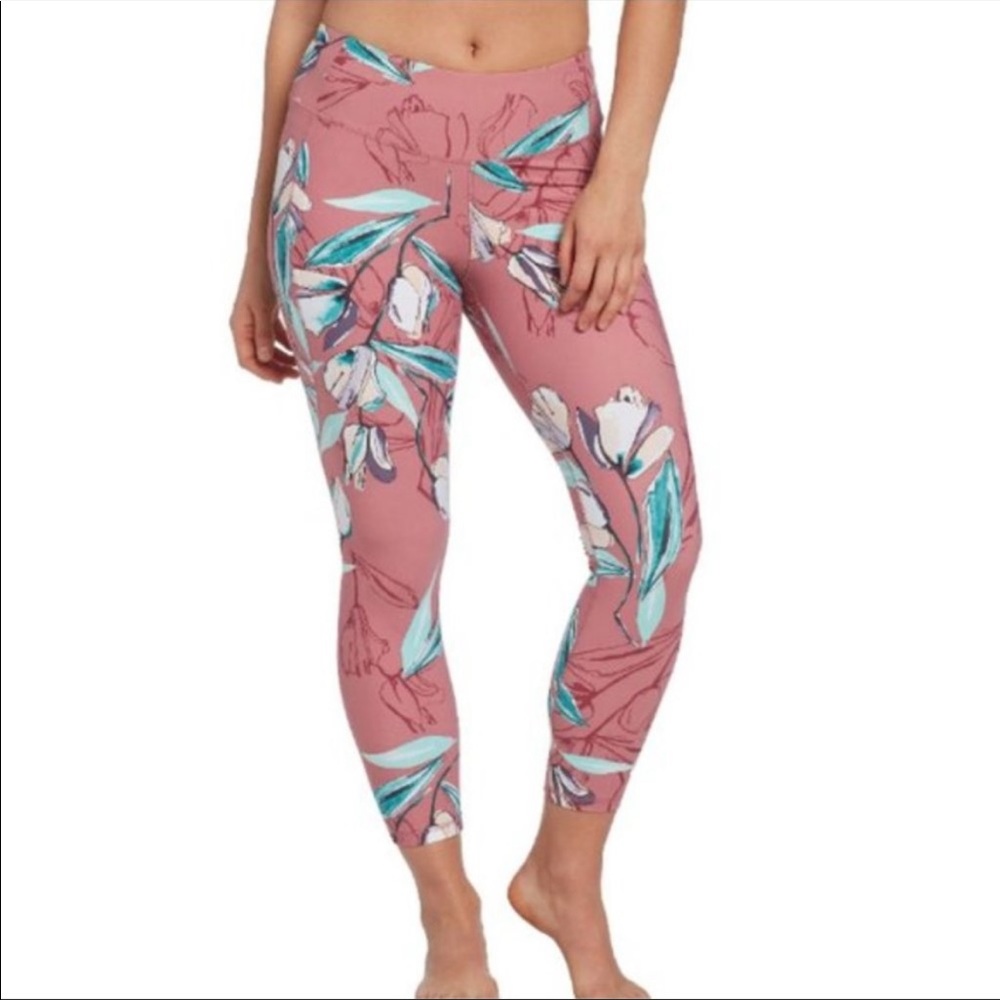 CALIA by Carrie Underwood Floral Leggings Pink Size Large